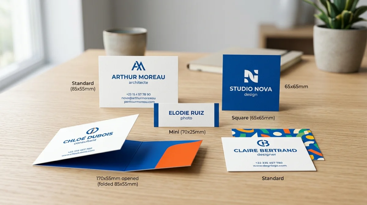 taille de carte visite