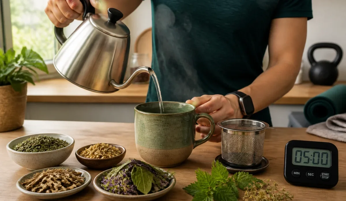 Tisane récupération musculaire, les plantes qui aident après le sport