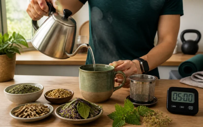 Tisane récupération musculaire, les plantes qui aident après le sport
