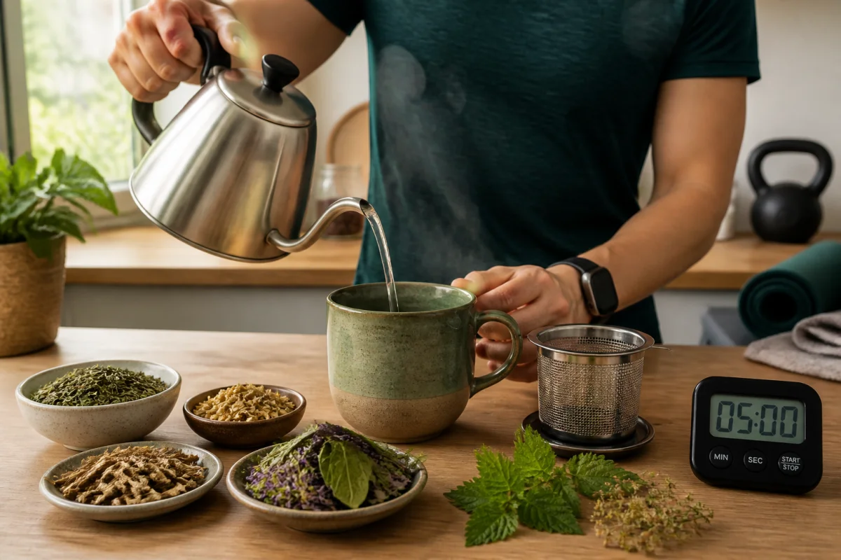 Tisane récupération musculaire, les plantes qui aident après le sport